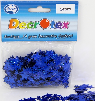 Decrotex Scatters - 14gm Stars Halographic Blue 5&10mm