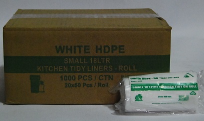 K/Tidy Bag White SMALL 18L 50/ Roll x 20 / ctn