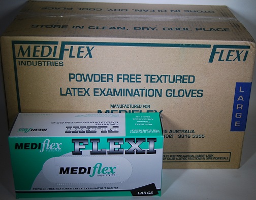 Gloves Latex Powder-Free Flexi Exam Large 100x10/Ctn