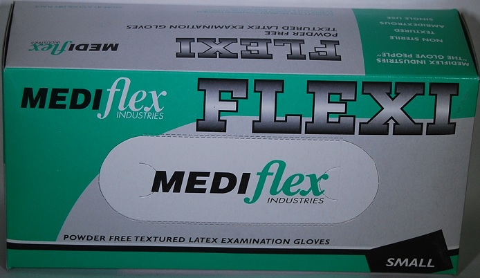 Gloves Latex Powder-Free Flexi Exam Small Box of 100