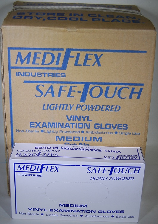 Safetouch Vinyl Clear Pdr Exam Gloves Medium 100x10/ctn