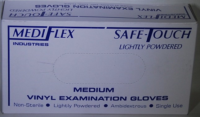 Safetouch Vinyl Clear Pdr Exam Gloves Medium 100/box