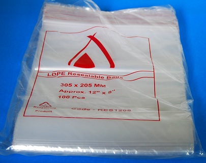 Resealable Bags 305X205mm Seal Pack of 100