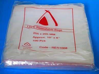 Resealable Bags 255X205mm Seal Pack of 100