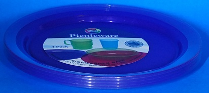 Huro Plastic Dinner Plates 260mm Diameter Asst. Colour Pack of 4