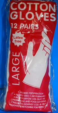 Gloves - Cotton Loose Cuff White Pair