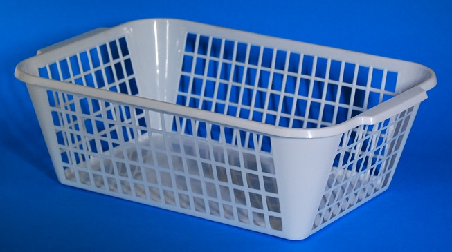 Plastic Basket 30.5x20x11cm Deep - White Pack of 2