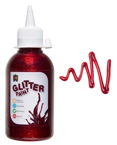 Glitter Paint 250ml Red