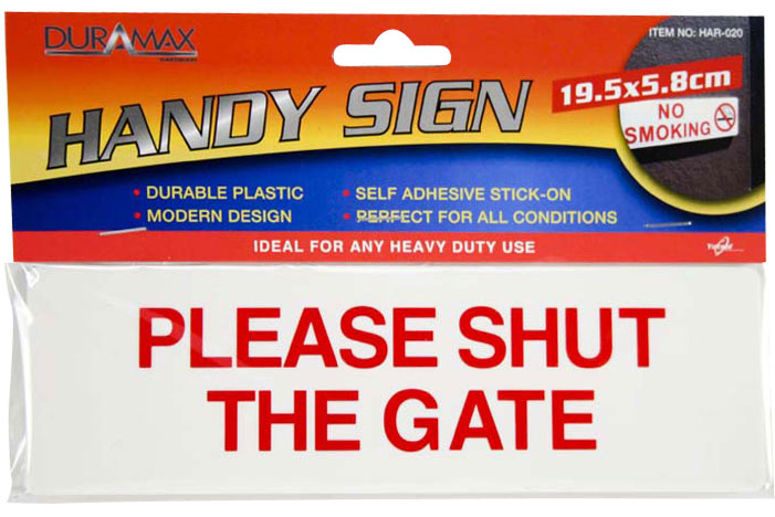 Please Shut the Gate Sign 19.5x5.8cm