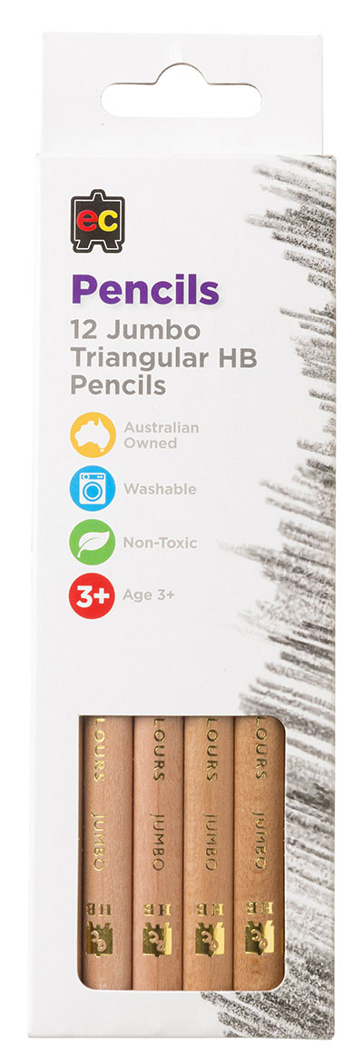 HB Jumbo Triangular Lead Pencils Pk 12 E.C.