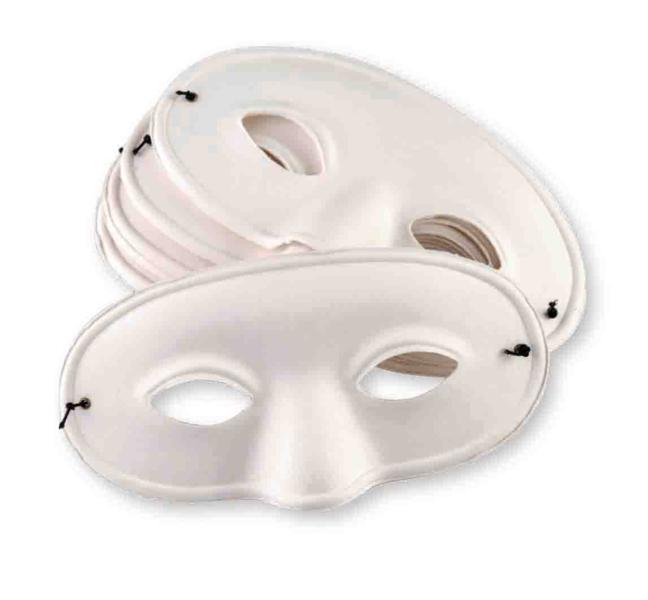 Mask Half Papier Mache Half Pack of 24