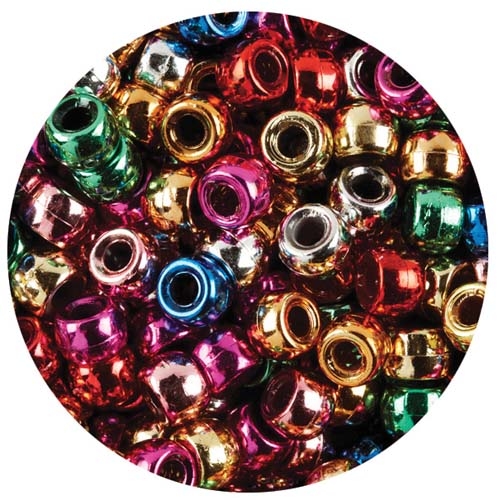 Pony Beads - 10mm Metallic Pack 1000pcs