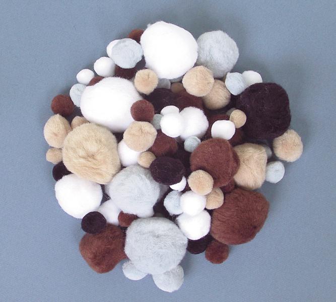 PomPom Winter Colours 25mm Pack of 30