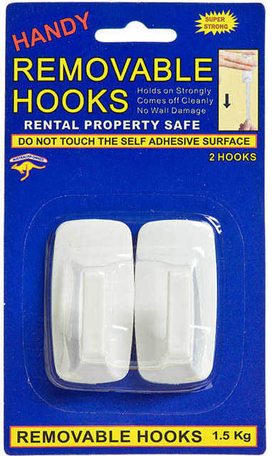 Handy Hooks Removable 1.5kg Medium Pack of 2