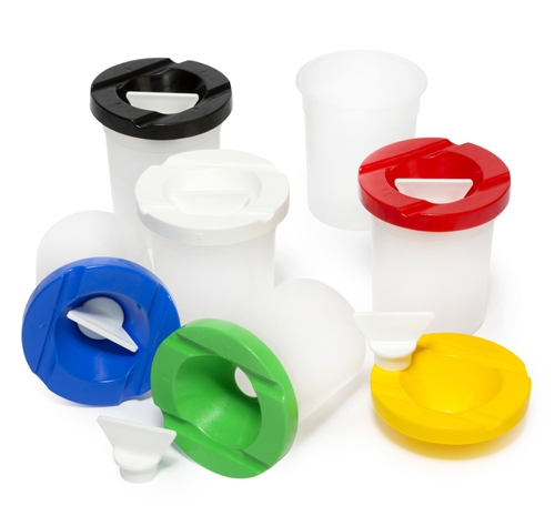 Safety Paint Pots w/stoppers Set of 6