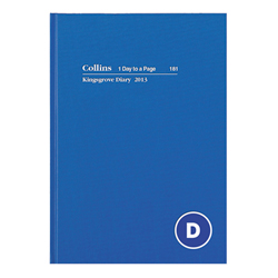 Diary A5 Day to Page Kingsgrove 2025 Blue