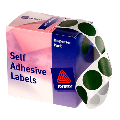 Avery 24mm Label Dot Green Box of 500