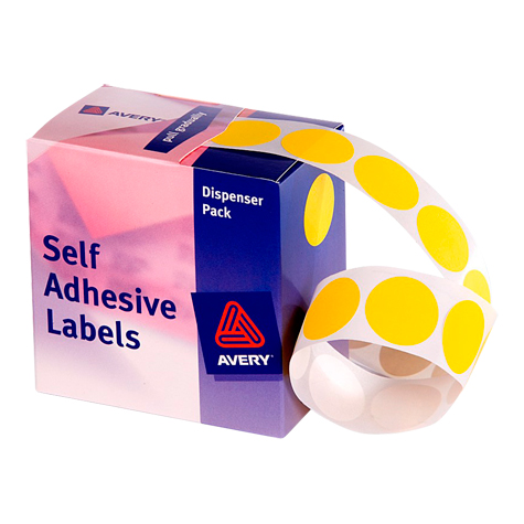 Avery 24mm Label Dot Yellow Box of 500