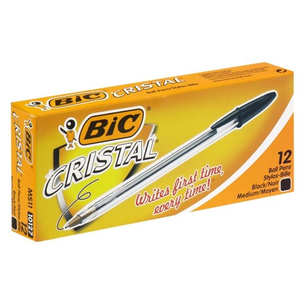 Bic Crystal Medium Black Pack of 12