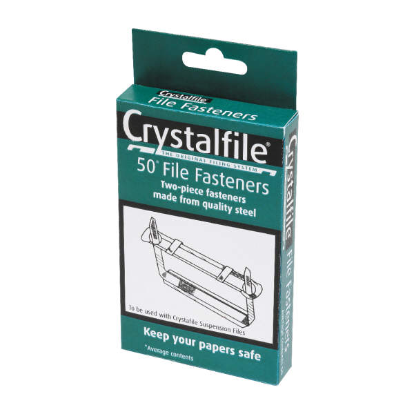 Crystalfile Metal File Fasteners Box of 50