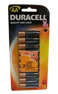 Duracell Alkaline Battery "AA" 10 Pack