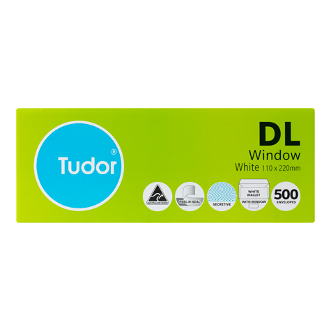 DL Envel. White Window Face Press Seal 110x220mm Box500