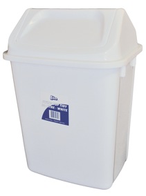 Tidy Bin Rectangular Swing Top White Edco 30L