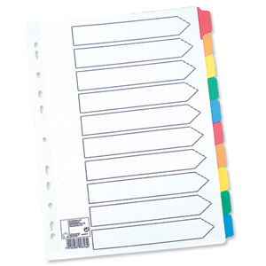 Indicies PVC A4 10 Colour Tabs