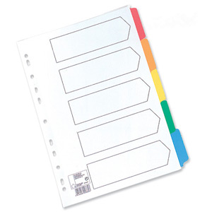 Indicies PVC A4 5 Colour Tabs