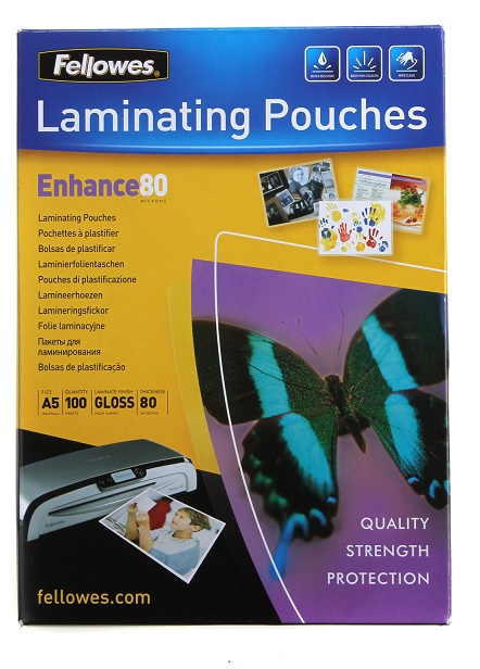 Laminating Pouch A5 80um Pk100 Fellowes