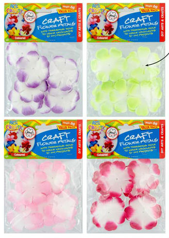 Petals - Lei Flower 4 Colours x 6gm ea pack With threading hole