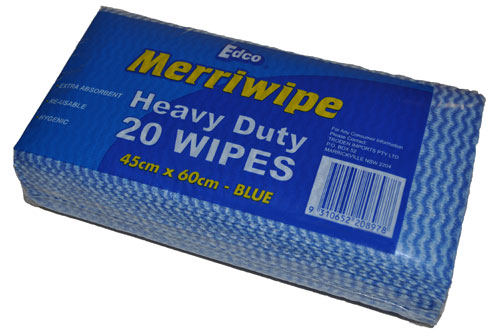 Merriwipe Heavy Duty 60x45cm Pack of 20 Blue