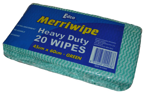 Merriwipe Heavy Duty 60x45cm Pack of 20 Green