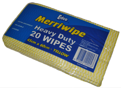 Merriwipe Heavy Duty 60x45cm Pack of 20 Yellow