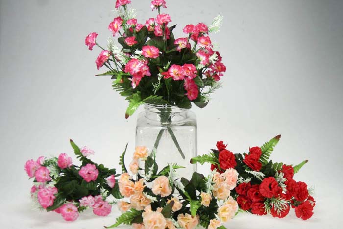 Artificial Carnation Flowers 7 Heads on 45cm stem