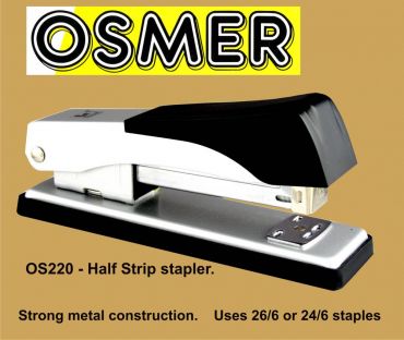 Stapler Osmer 220 Half Strip Metal 26/6