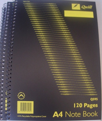 Quill Q595 Side Bound A4 120 Page Poly Cover