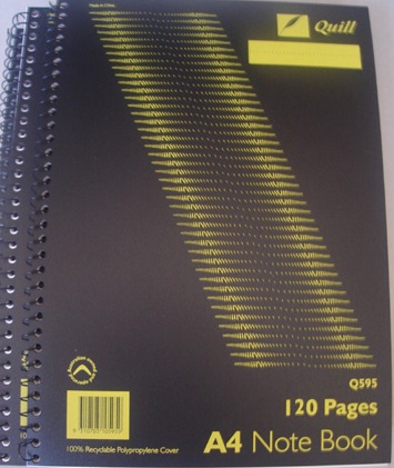 Quill Q595 Side Bound A4 120 Page Poly Cover