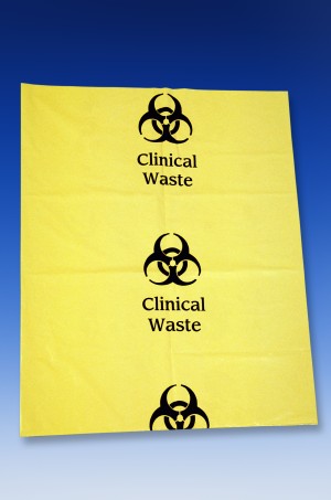 50L Clinical Waste Bags 55um Pack of 50 (640gussetX900mm)