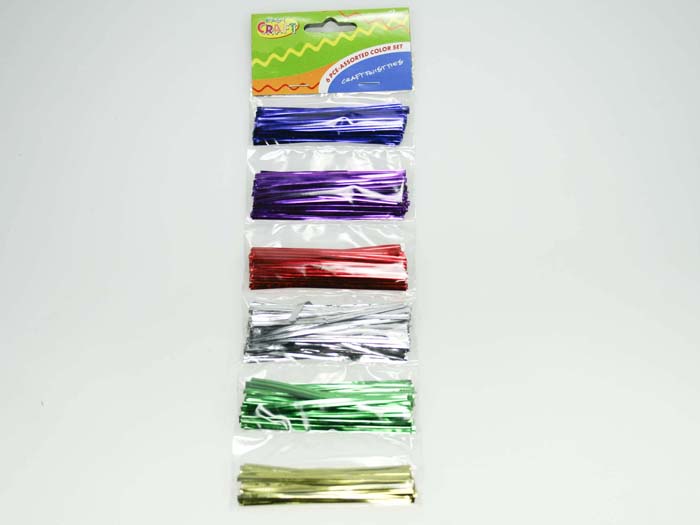 Metallic Twist Ties 7cm 6 Asst Cols Pk400