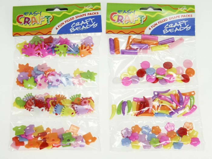 Beads Charms Plastic Asst Cols Pk 100 (Hand,Foot,Leaf,Shirt)