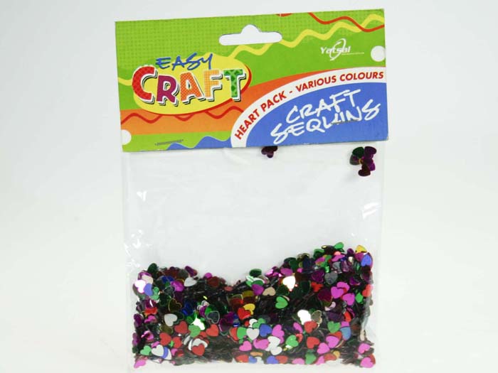 Sequin Craft Hearts 6mm Assorted Colours 30gm
